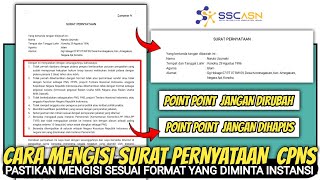 Cara mengisi Surat Pernyataan CPNS 2024 [upl. by Eidas]