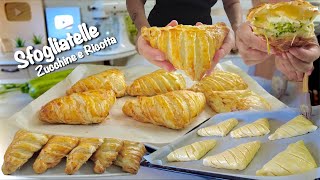 SFOGLIATELLE SALATE Zucchine e Ricotta 🥒 VELOCISSIME con PASTA SFOGLIA [upl. by Cathi]