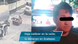 Sujeto abandona cuerpo de una mujer en la GAM y huye en auto es detenido en Ecatepec [upl. by Dorotea]