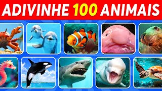 Adivinhe 100 Animais Marinhos em 3 Segundos 🐳🐙🦈  Fácil Médio Difícil Impossível [upl. by Annyl]