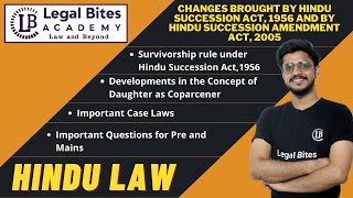 Changes brought by Hindu Succession Amendment Act 2005  Survivorship  Daughter as Coparcener [upl. by Aieki]