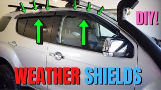 How to Install WEATHER SHIELDS to your Vehicle  DIY Weather Shield Install [upl. by Attelrak196]