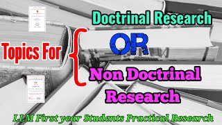 Topics For Doctrinal Research or Non Doctrinal Research [upl. by Acitel]