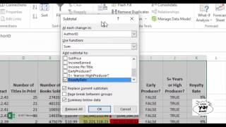 Microsoft Excel 2016 Subtotals [upl. by Morie563]