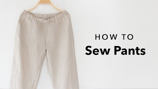 How to sew pants Elastic waist wideleg style  Sewing Tutorial with Angela Wolf [upl. by Nirot]