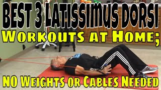 BEST 3 Latissimus Dorsi Workouts at Home NO Weights or Cables Needed [upl. by Kisung]