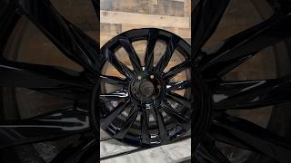 Blacked Out 22” Wheels business powdercoating automobile wheels [upl. by Aro]