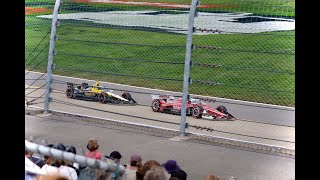 Gorgeous Restart by Colton Herta Fan View nashvillesuperspeedway6307 [upl. by Kcirdled]