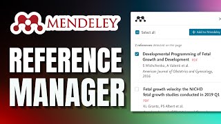 How To Use Mendeley Reference Manager 2024 Including Web Importer amp Cite [upl. by Caines]