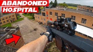 Airsoft M107 HPA Sniper  MP7 AEG Abandoned Hospital Gameplay [upl. by Aiciled]