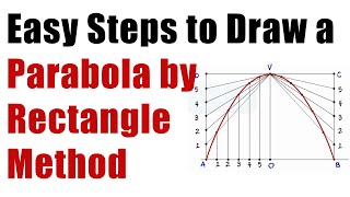 Easy Steps to Draw a PARABOLA by RECTANGLE METHOD  Engg Curves  Engg Drawing [upl. by Quillon]