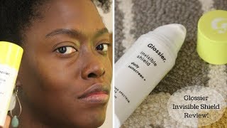 Sunscreen for Dark Skin Glossier Invisible Shield Daily Sunscreen SPF 35 Review [upl. by Adnorhs]