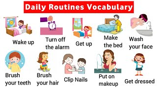 Vocabulary 40 Daily Routine vocabulary with sentence  listen and practice [upl. by Eah]