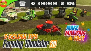 5 Golden tips to make money fast in Farming Simulator 20 fs 20 [upl. by Higley757]