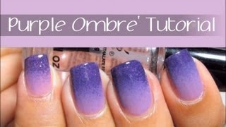 Easy Purple Ombre Nail Art Design Tutorial [upl. by Potts937]