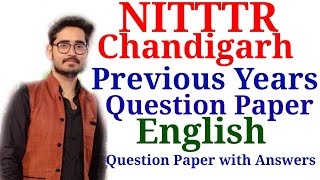 NITTTR Chandigarh Previous Years Questions Paper English Special Education [upl. by Korfonta889]