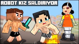 ALİ VE HASAN ROBOT KIZLA SAVAŞIYOR 😱  Minecraft [upl. by Ellissa]