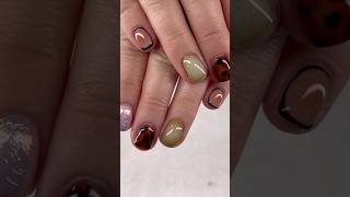 Tortoise Shell Season 🤎 nails nailart fallnails tortoiseshellnails [upl. by Chadd]