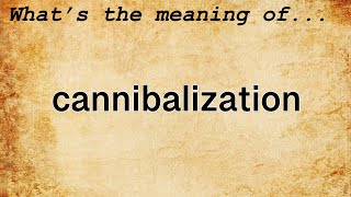 Cannibalization Meaning  Definition of Cannibalization [upl. by Eenaffit180]