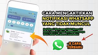 Cara Mengaktifkan Notifikasi WA yang Tidak Muncul di Hp Android  WA Tidak Ada Notifikasi [upl. by Nyad]