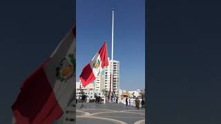 Izamiento del Pabellon Nacional  Plaza a la Bandera del Peru [upl. by Eilrahc515]