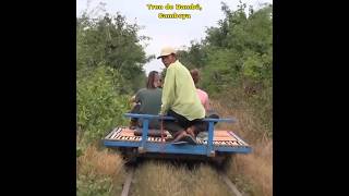 Increíble tren de bambú Camboya youtube youtubeshorts ytshorts [upl. by Nomihs]