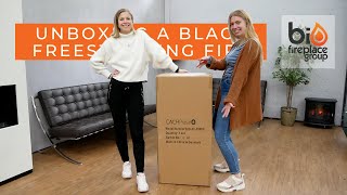 Unboxing a Freestanding Bioethanol Fireplace in Black  Bio Fireplace Group [upl. by Fennessy431]