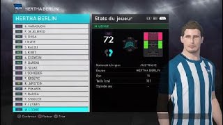 PES 2018 HERTHA BERLIN created players stats [upl. by Bagley278]