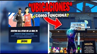 ENCESTA CANASTAS EN EL CENTRO ALL STAR DE LA NBA 75 FORTNITE 🏀❓ UBICACIONES de CANASTAS FORTNITE [upl. by Noivart761]