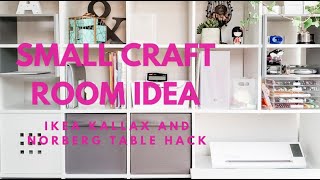 Small Craft Room Idea IKEA Kallax and Norberg Table Hack [upl. by Htiderem]