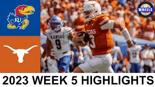 3 Texas vs 24 Kansas Highlights  College Football Week 5  2023 College Football Highlights [upl. by Kalikow]