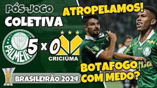 PÓSJOGO  PALMEIRAS 5X0 CRICIÚMA  BRASILEIRÃO 2024  COLETIVA ABEL FERREIRA  AO VIVO [upl. by Pendleton662]