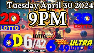 PCSO Lotto Draw Results for 9pm April 30 2024 [upl. by Ardnovahs712]