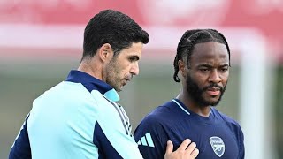 Raheem Sterling First Day At Arsenal Training [upl. by Ayram]