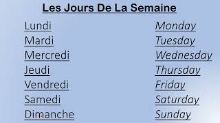 Days Of The Week  Les Jours De La Semaine [upl. by Adnamra839]