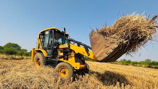 JCB3DX ECo Excellence Machine Loading dhan 🌾🌾🌾and treater Swaraj 742 working JCB video [upl. by Allit984]