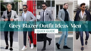 Grey blazer outfit ideas for men and boys outfit blazemensfashion [upl. by Faustine382]