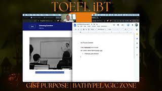 TOEFL iBT  1 on 1 Coaching  Listening  Gist Purpose Bathypelagic Zone [upl. by Nierman]