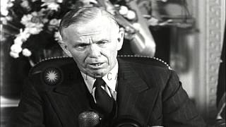 Secretary George C Marshall makes a short speechUnited States HD Stock Footage [upl. by Walliw]