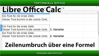 Zeilenumbruch über eine Formel hinzufügen LibreOffice Calc [upl. by Etam170]