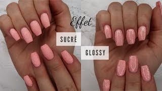 ONGLES EN GEL  Effet SUCRE  GLOSSY Nail art [upl. by Puklich]