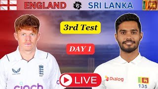 🔴LIVE  3rd Test  Day 1  ENGLAND vs SRI LANKA 🔴 icc cricket india srilanka england english [upl. by Elisha]