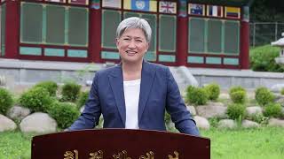 Penny Wong Minister for Foreign Affairs Media Doorstop from the Joint Security Area Panmunjom [upl. by Eniamreg]