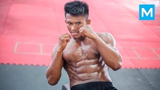 Buakaw Strength Training for Muay Thai  Muscle Madness [upl. by Nalon]