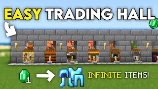 EASY VILLAGER TRADING HALL in 121 Minecraft Bedrock [upl. by Estel900]