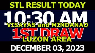 Stl Result Today 1030 am draw December 03 2023 Sunday Live Luzon Visayas and Mindanao [upl. by Rehpretsirhc]