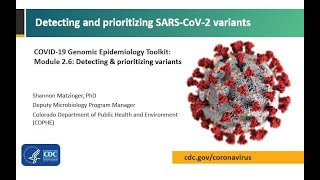 Module 26  Detecting and prioritizing SARSCoV2 variants [upl. by Saunders]