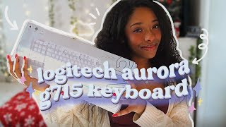 ✿ Logitech G715 Wireless Mechanical Keyboard ☁ aesthetic unboxing  review  sound test [upl. by Annal997]