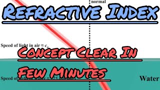 REFRACTIVE INDEX Concept Clear in Just Few Minutes CLASS 10CLASS 9 CBSEICSE [upl. by Ailelc]