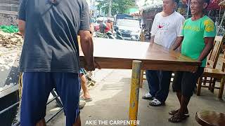 Hardwood furniture delivery in Palompon Leyte solid dining tables and chairs I Akie The Carpenter [upl. by Kuth944]